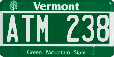 VT license plate ATM238
