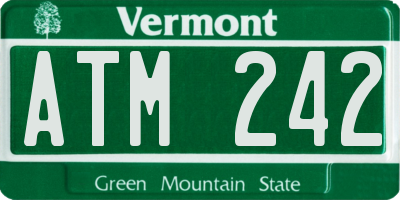 VT license plate ATM242