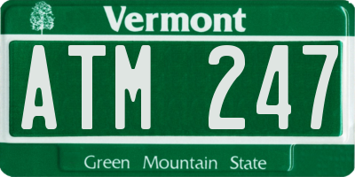 VT license plate ATM247