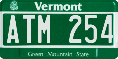 VT license plate ATM254