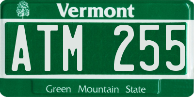VT license plate ATM255