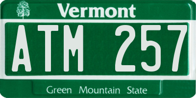 VT license plate ATM257