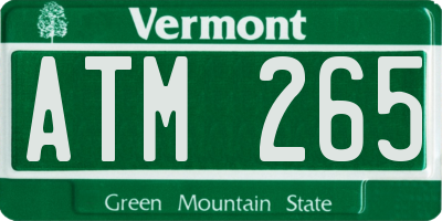 VT license plate ATM265
