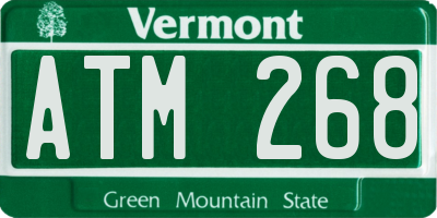 VT license plate ATM268