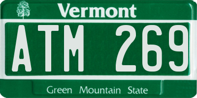 VT license plate ATM269