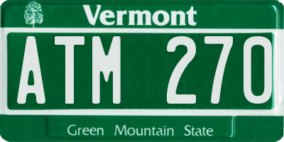 VT license plate ATM270