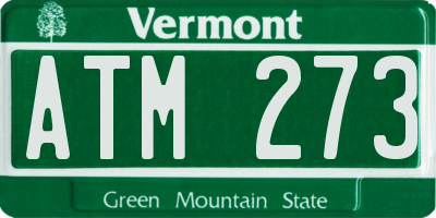 VT license plate ATM273