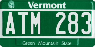 VT license plate ATM283