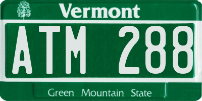 VT license plate ATM288