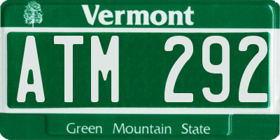 VT license plate ATM292