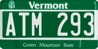 VT license plate ATM293