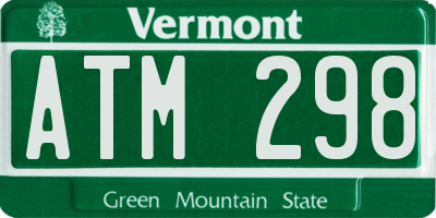 VT license plate ATM298