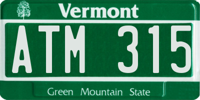 VT license plate ATM315