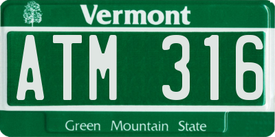 VT license plate ATM316