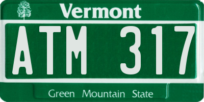 VT license plate ATM317