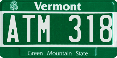 VT license plate ATM318