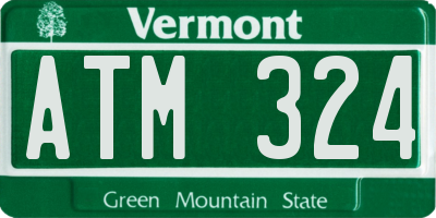 VT license plate ATM324