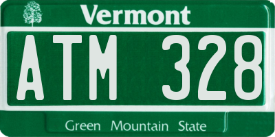 VT license plate ATM328