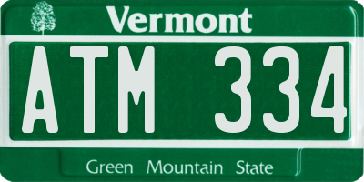 VT license plate ATM334