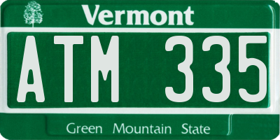 VT license plate ATM335
