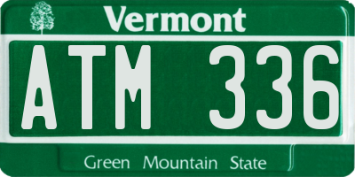 VT license plate ATM336