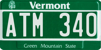 VT license plate ATM340