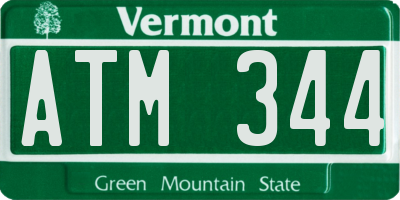 VT license plate ATM344