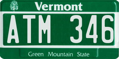 VT license plate ATM346