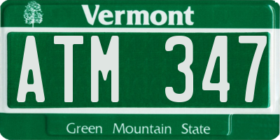VT license plate ATM347