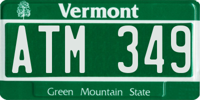 VT license plate ATM349