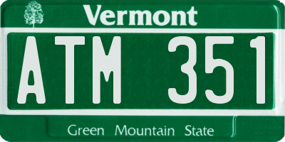 VT license plate ATM351