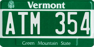 VT license plate ATM354