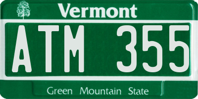 VT license plate ATM355
