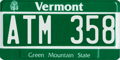 VT license plate ATM358