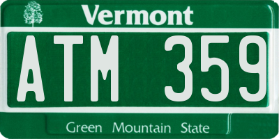 VT license plate ATM359