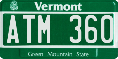 VT license plate ATM360