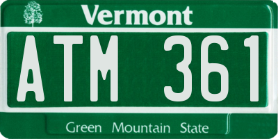 VT license plate ATM361