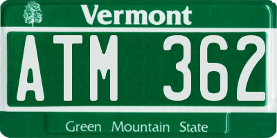 VT license plate ATM362