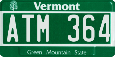 VT license plate ATM364