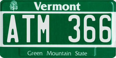 VT license plate ATM366