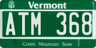 VT license plate ATM368
