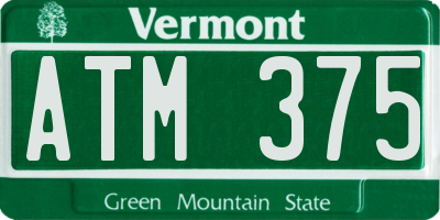 VT license plate ATM375