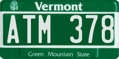 VT license plate ATM378