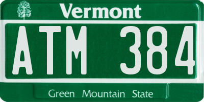 VT license plate ATM384