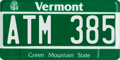 VT license plate ATM385