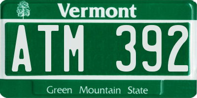 VT license plate ATM392