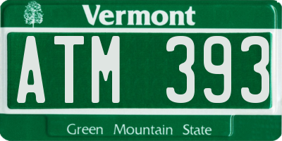 VT license plate ATM393