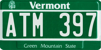 VT license plate ATM397