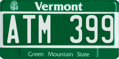 VT license plate ATM399