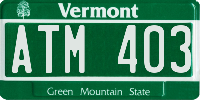 VT license plate ATM403